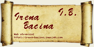Irena Baćina vizit kartica